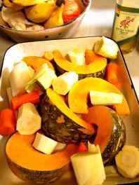 baking pumpkin, roasted vegetables