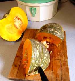 chopping pumpkin