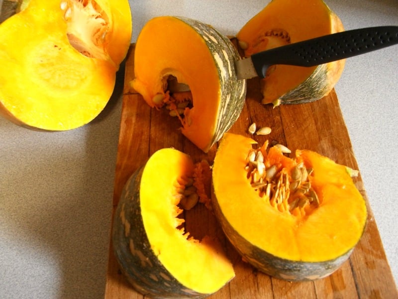 Slicing pumpkins