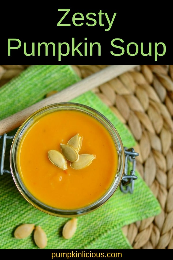 This zesty pumpkin soup made with canned pumpkin and flavored with coriander, curry powder and pepper flakes is the perfect comfort food for a chilly afternoon. Absolutely delicious!