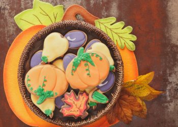 Iced pumpkin cookies