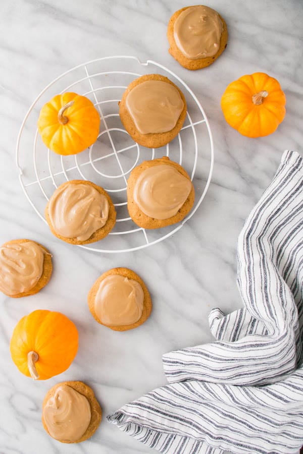 Maple Glazed Pumpkin Spice Cookies