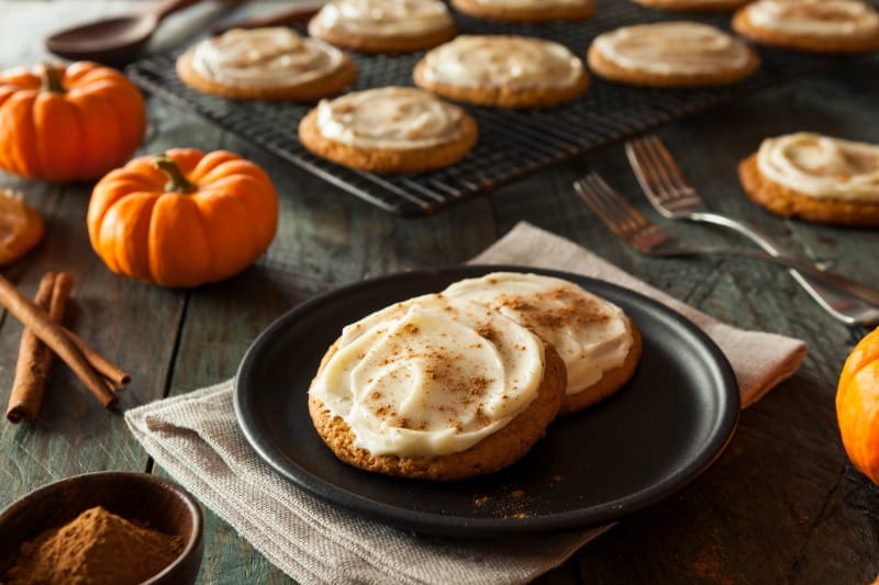 Homemade Pumpkin Spice Cookies with Cream Cheese Frosting