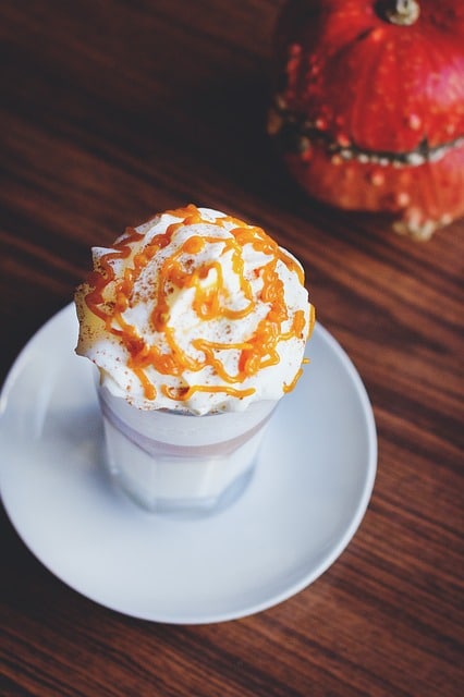 pumpkin spice latte with cream
