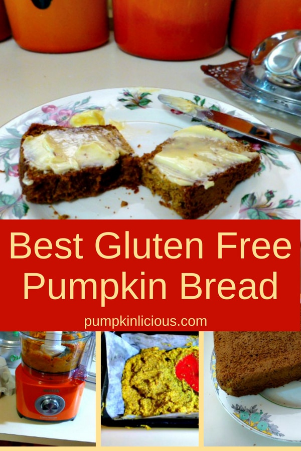 Wish for the best gluten free pumpkin bread? This easy to make, grain free bread is moist, delicious and healthy. Add some butter, and it's the perfect treat for breakfast or a snack around Thanksgiving time. #glutenfree #lowcarb