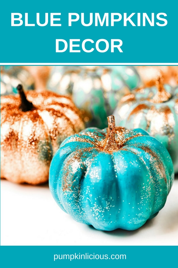 Blue pumpkin decor