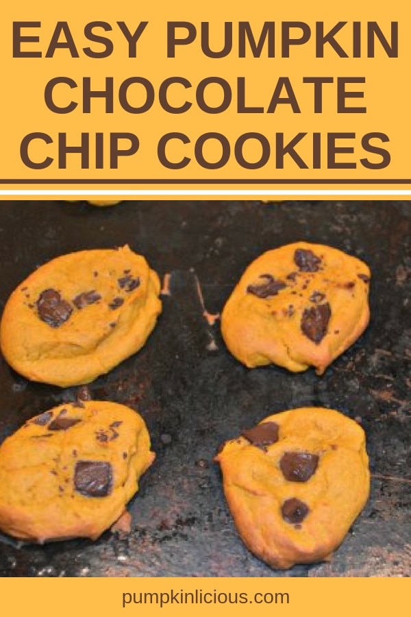 Looking for an easy pumpkin chocolate chip cookies recipe? This one is simple to make, and results in the bets fall cookies: soft, chewy, healthy and just plain delicious. your family will love these homemade treats! #pumpkincookies #chocloatechipcookies #pumpkinchocolatechipcookies #falltreats #thanksgiving #holiday #holidaytreats 