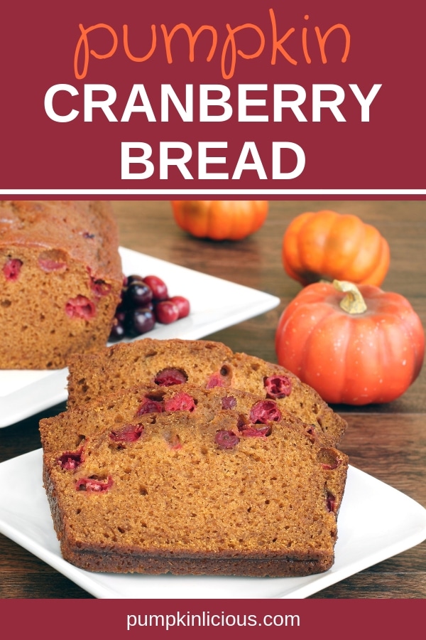 There are pumpkins everywhere, and pumpkin recipes abound. This easy to make, moist, healthy pumpkin cranberry bread recipe promises to calm your sweet tooth this fall, or replace your breakfast. Topped with cream cheese icing, or ice cream, it makes the perfect dessert for the holidays. Make some extra to freeze for later. #holidayrecipes #pumpkinbread #pumpkin #cranberries #holidays #recipes #thanksgiving #Christmas 