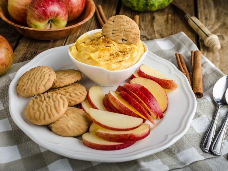 Sweet pumpkin dip with cinnamon