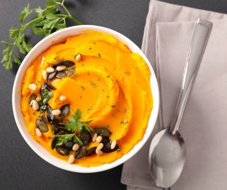 Mashed pumpkin side dish