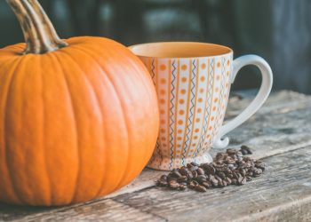 Pumpkin and coffee mug