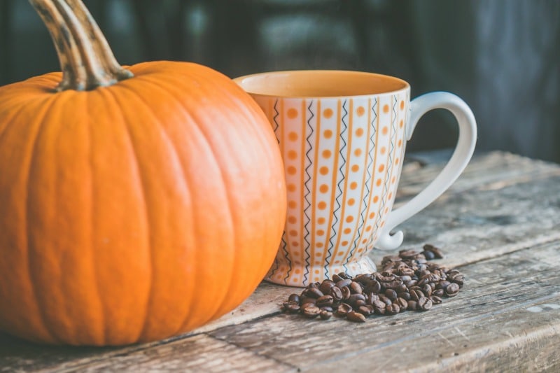 Pumpkin and coffee mug