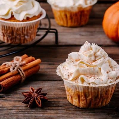 keto pumpkin cupcakes with cream cheese frosting