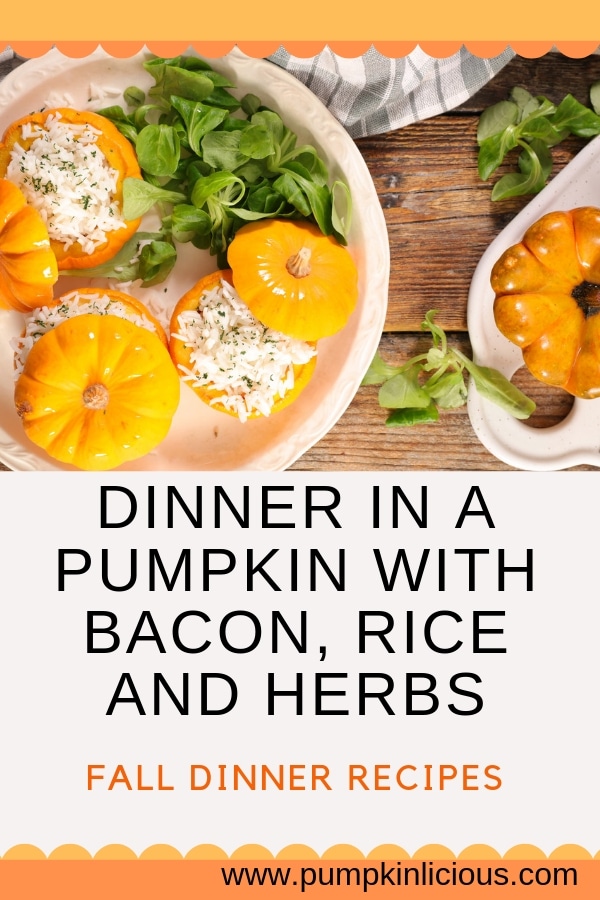 stuffed pumpkin dinner with bacon