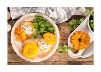 dinner in a pumpkin with rice