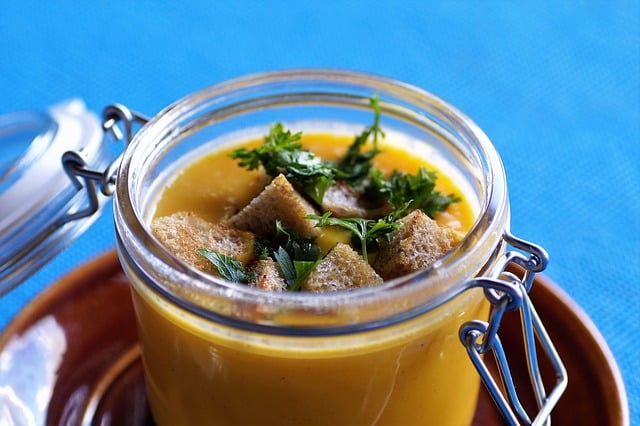 pumpkin soup with croutons