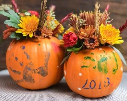 Thanksgiving Pumpkin Flower Arrangement