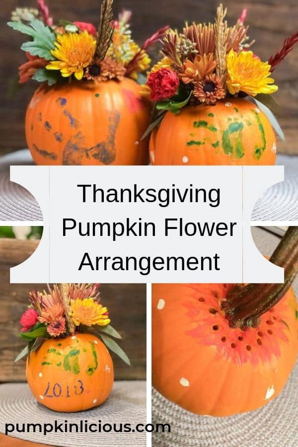 thanksgiving pumpkin flower arrangement