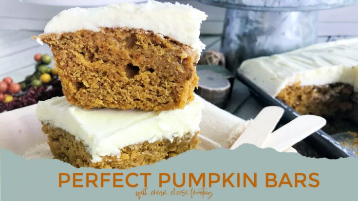 Perfect Pumpkin Bars with Cream Cheese Frosting