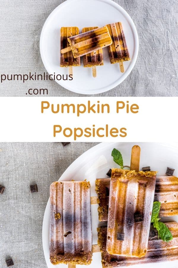 Pumpkin Pie Popsicles with Chocolate