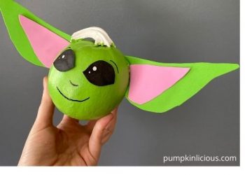 Baby Yoda Painted Pumpkin