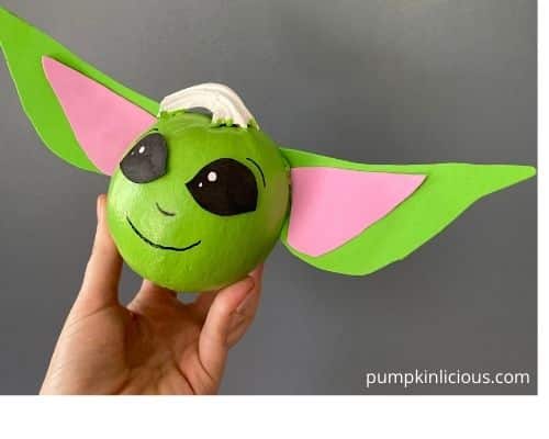 Baby Yoda Painted Pumpkin