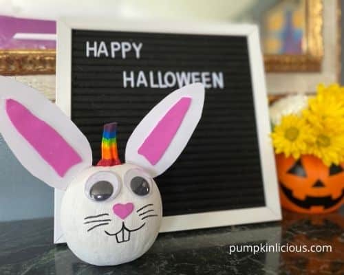 Painted Unicorn Bunny Pumpkin