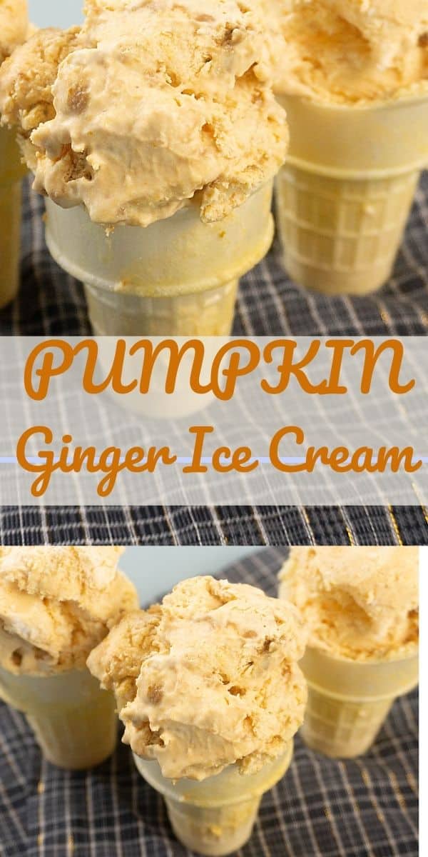 Pumpkin Ginger Ice Cream with Ginger Snap Cookies