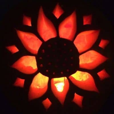 sun flower pumpkin carving