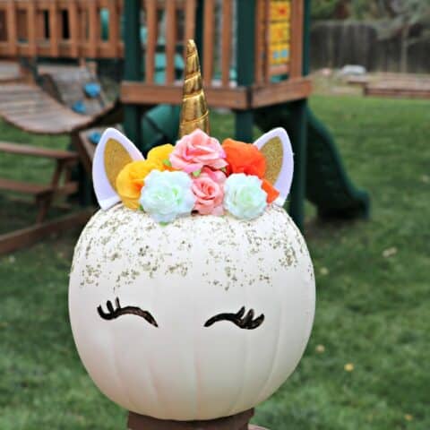 How to Make a DIY Floral Unicorn Pumpkin for Halloween!